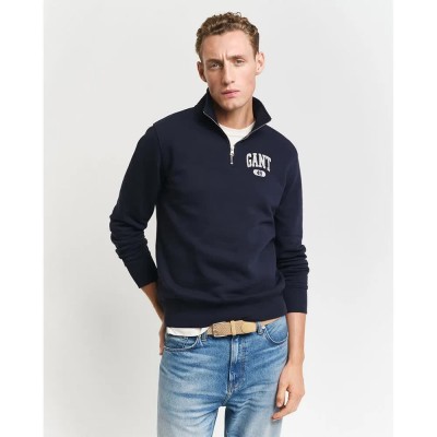 блуза,мъжки,пуловери,gant,49,archive,graphic,half,zip,sweater,blue