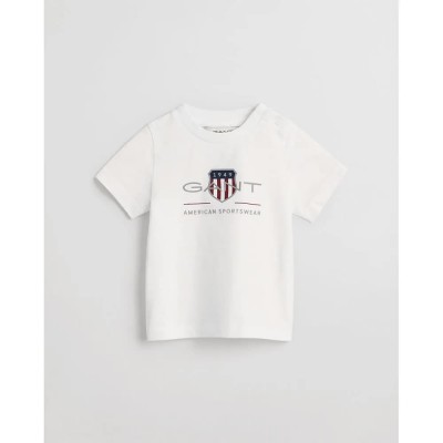 тениска,детски,тениски,gant,archive,shield,short,sleeve,t,shirt,white