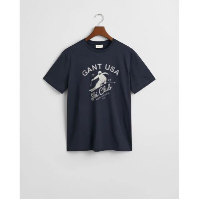 тениска,мъжки,тениски,gant,winter,sports,graphic,short,sleeve,t,shirt,evening,blue,(blue)