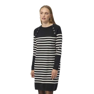 рокля,дамски,поли,и,рокли,redgreen,dune,long,sleeve,midi,dress,black,(black,stripe)