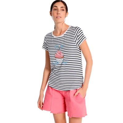 тениска,дамски,тениски,lois,jeans,6870,t,shirt,brown,(print)