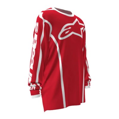 блуза,с,дълъг,ръкав,мъжки,тениски,дамски,тениски,alpinestars,fluid,apex,long,sleeve,jersey,red,(red,white)