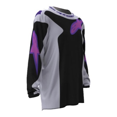 блуза,с,дълъг,ръкав,мъжки,тениски,дамски,тениски,alpinestars,fluid,grid,long,sleeve,jersey,black,grey,(black,light,gray,purple)