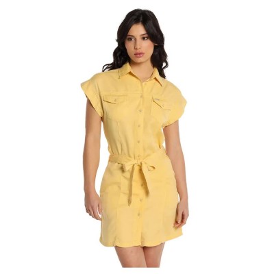 дънки,дамски,поли,и,рокли,lois,jeans,10959,short,sleeve,short,dress,yellow,(yellow)