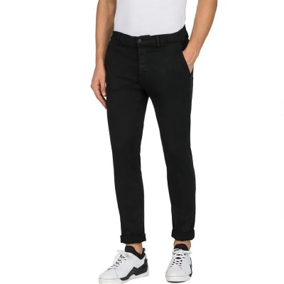 панталони,мъжки,панталони,replay,jaan,pants,refurbished,black