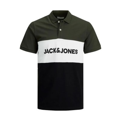 мъжки,блузи,с,яка,jack,&,jones,elogo,blocking,short,sleeve,polo,forest,night,(green)