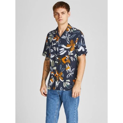 риза,с,къс,ръкав,мъжки,ризи,jack,&,jones,flowerpower,resort,short,sleeve,shirt,blue