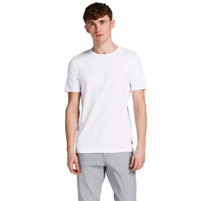 тениска,мъжки,тениски,jack,&,jones,isaac,rib,short,sleeve,t,shirt,white