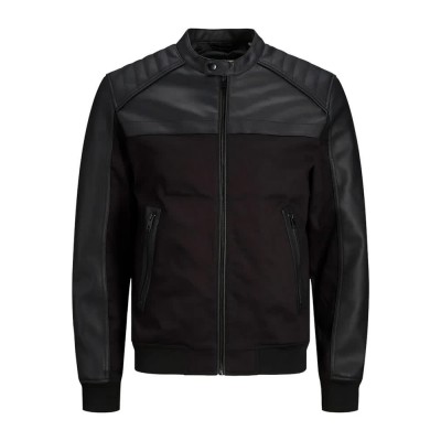 яке,мъжки,якета,jack,&,jones,reign,pu,bomber,jacket,black