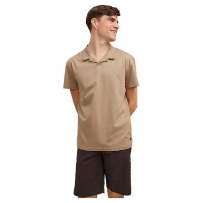 мъжки,блузи,с,яка,jack,&,jones,retro,resort,solid,short,sleeve,polo,desert,taupe,(beige)