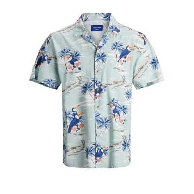 риза,с,къс,ръкав,мъжки,ризи,jack,&,jones,tropicana,resort,short,sleeve,shirt,blue