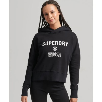 суичър,дамски,блузи,superdry,code,core,sport,crop,box,hoodie,refurbished,black