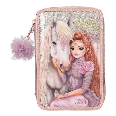 канцеларски,принадлежности,topmodel,viva,violet,triple,pocket,pencil,case,pink,(multicolor)