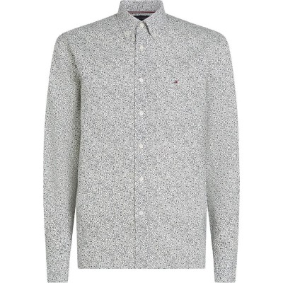 риза,с,дълъг,ръкав,мъжки,ризи,tommy,hilfiger,flex,poplin,liner,floral,rf,long,sleeve,shirt,ivory,petal,night,sky,print,(grey)