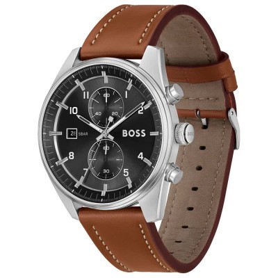 часовник,часовници,boss,skytraveller,44,mm,watch,brown,black,mineral