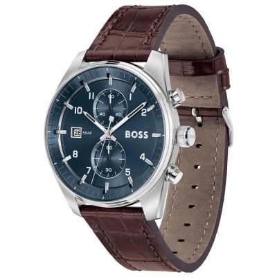 часовник,часовници,boss,skytraveller,44,mm,watch,brown,blue,mineral