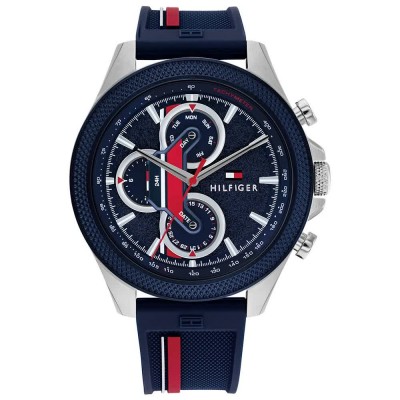 часовник,часовници,tommy,hilfiger,clark,46,mm,watch,blue,(navy,blue,navy,blue,silicone,colors)