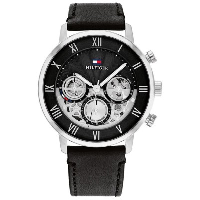 часовник,часовници,tommy,hilfiger,legend,44,mm,watch,black,black,leather,(silver)