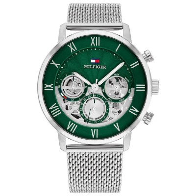 часовник,часовници,tommy,hilfiger,legend,44,mm,watch,silver,(green)