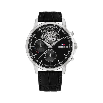 часовник,часовници,tommy,hilfiger,stewart,44,mm,watch,black,black,leather
