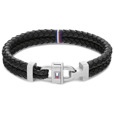 бижутерия,tommy,hilfiger,2790361,bracelet,black,(silver)