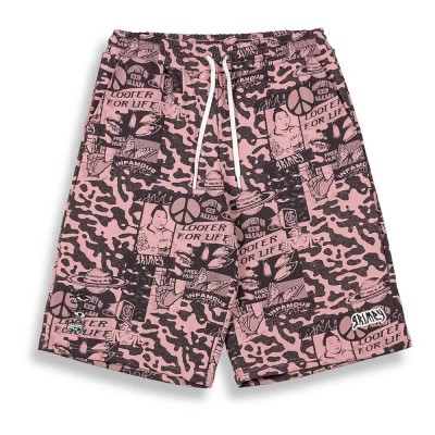 къси,панталони,мъжки,панталони,grimey,peace,within,all,over,print,baggy,aop,sweat,shorts,pink