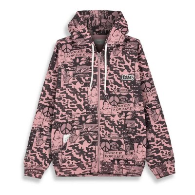 блуза,мъжки,пуловери,grimey,peace,within,aop,regular,full,zip,sweatshirt,pink