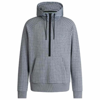 блуза,мъжки,пуловери,boss,gl,half,zip,sweatshirt,grey