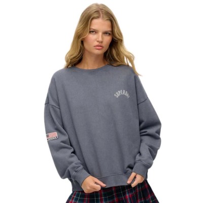 блуза,дамски,блузи,superdry,athletic,relaxed,fit,sweatshirt,grey