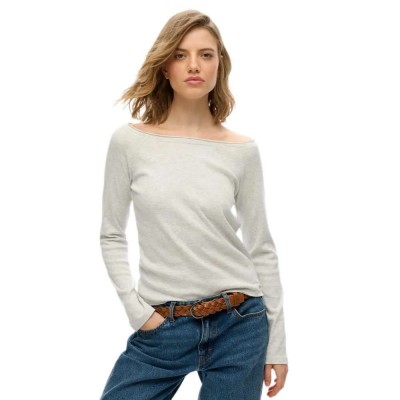 тениска,мъжки,тениски,дамски,тениски,superdry,bardot,off,shoulder,long,sleeve,t,shirt,grey,(iced,grey,marl)