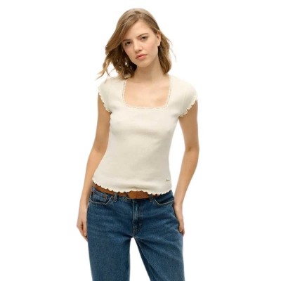 тениска,дамски,тениски,superdry,essential,square,short,sleeve,t,shirt,off,white,(beige)