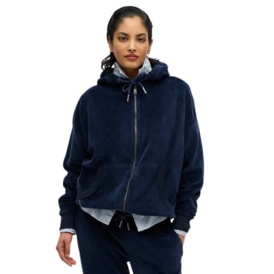 блуза,дамски,блузи,superdry,velour,full,zip,sweatshirt,blue,(richest,navy)