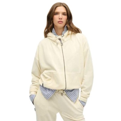 блуза,дамски,блузи,superdry,velour,full,zip,sweatshirt,desert,bone,off,white