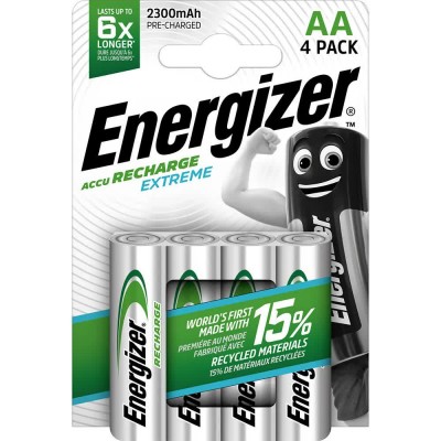 батерии,energizer,recharge,extreme,aa,rechargeable,battery,silver,(clear)