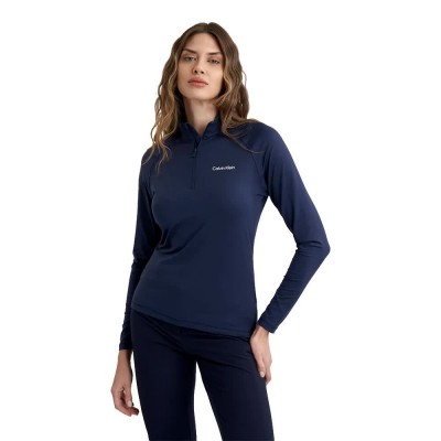 блуза,дамски,блузи,calvin,klein,golf,dakota,quarter,zip,top,sweatshirt,navy,(blue)