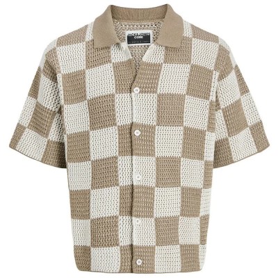 блуза,мъжки,пуловери,jack,&,jones,athletico,crochet,short,sleeve,sweater,beige,(desert,taupe,cloud,dancer)