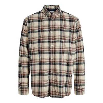 карирана,риза,мъжки,ризи,jack,&,jones,classic,flannel,check,long,sleeve,shirt,antique,white,(brown)