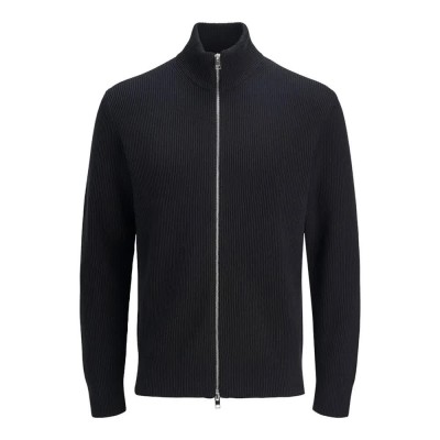 блуза,мъжки,пуловери,jack,&,jones,perfect,plus,size,full,zip,sweater,black