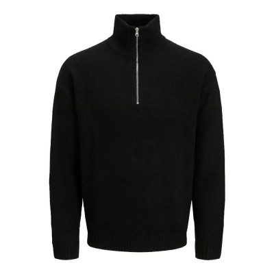 блуза,мъжки,пуловери,jack,&,jones,soho,ollie,half,zip,sweater,black,(black)