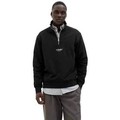 блуза,мъжки,пуловери,jack,&,jones,soho,quarter,full,zip,sweatshirt,black