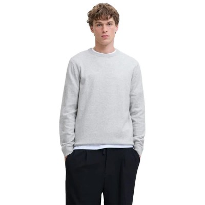 блуза,мъжки,пуловери,jack,&,jones,perfect,wool,sweater,grey,(light,grey,melange)