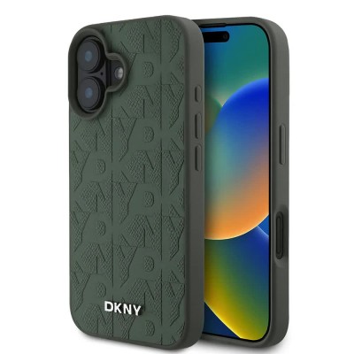 други,аксесоари,dkny,pu,leather,grid,pattern,magsafe,iphone,16,phone,case,green,(green)