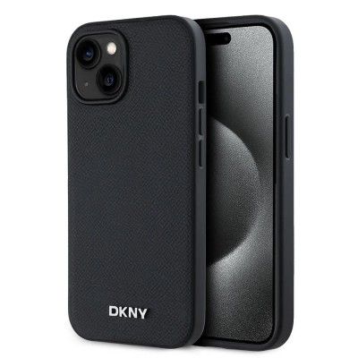 други,аксесоари,dkny,pu,leather,metal,logo,magsafe,iphone,14,phone,case,black,(black,silver)