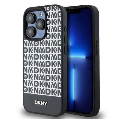 други,аксесоари,dkny,pu,leather,repeat,pattern,bottom,stripe,magsafe,iphone,13,pro,max,phone,case,black,(black)