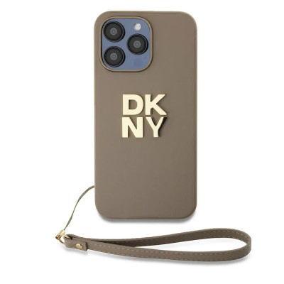 други,аксесоари,dkny,pu,leather,stack,logo,wrist,strap,iphone,14,pro,max,phone,case,beige,(beige)