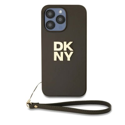 други,аксесоари,dkny,pu,leather,stack,logo,wrist,strap,iphone,15,pro,max,phone,case,brown,(brown)