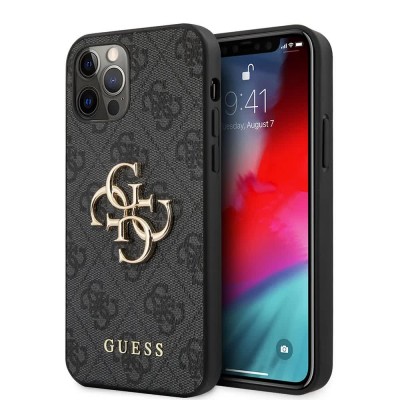 други,аксесоари,guess,pu,4g,metal,logo,iphone,12,pro,max,phone,case,grey,(grey)