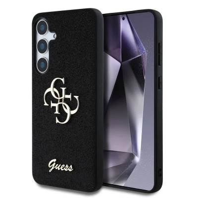 други,аксесоари,guess,pu,fixed,glitter,4g,metal,logo,samsung,galaxy,s25+,phone,case,black,(black)