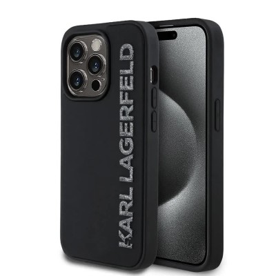 други,аксесоари,karl,lagerfeld,3d,rubber,glitter,logo,iphone,13,pro,phone,case,black,(black)