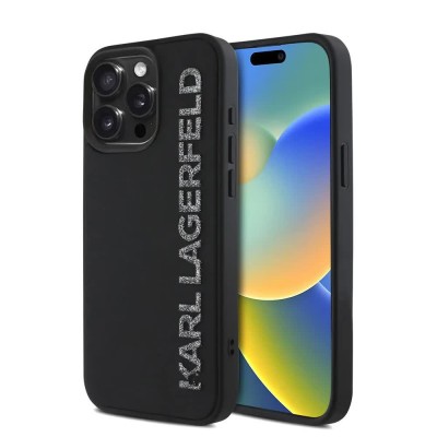 други,аксесоари,karl,lagerfeld,3d,rubber,glitter,logo,iphone,15,pro,max,phone,case,black,(black)